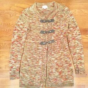 WOMENS SWEATER CARDIGAN JACKET SMALL MULTI COLOR FALL COLLEGE DORM LIBRARY